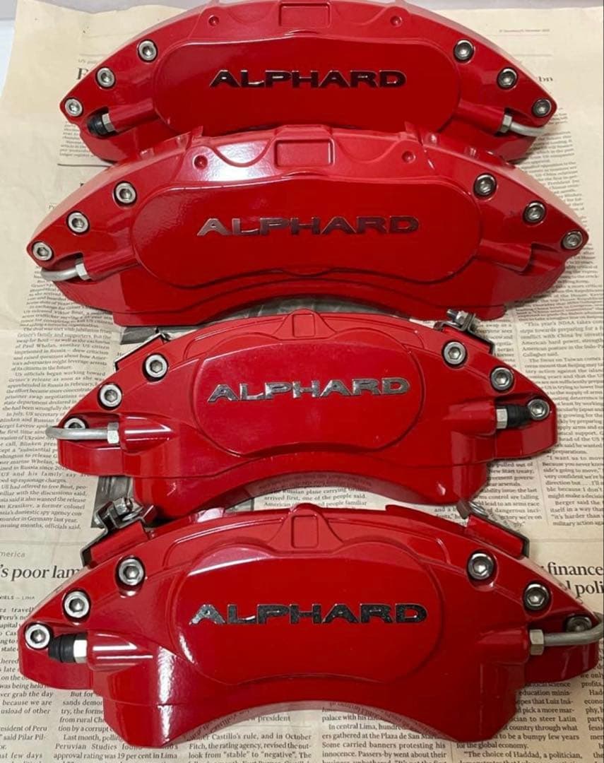 アルファード 30系 ロゴ入り キャリパーカバー レッド 前後一式セット