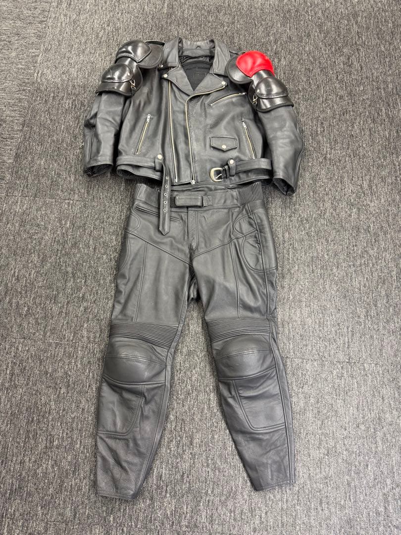 南海部品 NANKAI　レザー 牛革 ジャケット　パンツ　サイズXLB ブラック