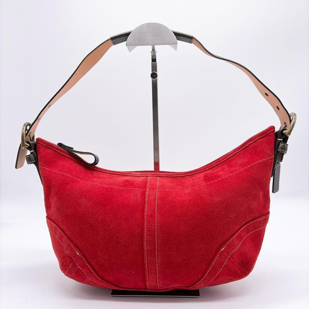 美品✨ コーチ COACH ショルダーバッグ ワンショルダー スエード レッド