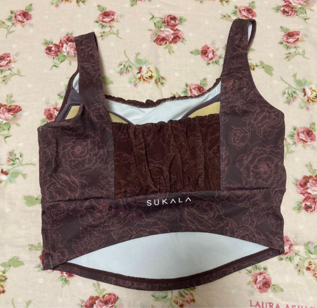 スカーラ sukala フラワートップス＆レギンス セットアップ L/M
