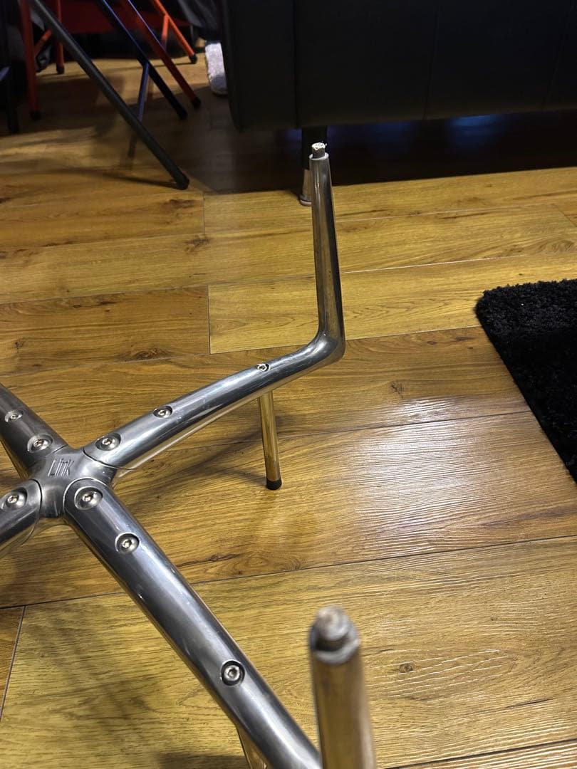 ゴムパッキン無し　Linkローテーブル LAL-55GSF ガラス天板のテーブル