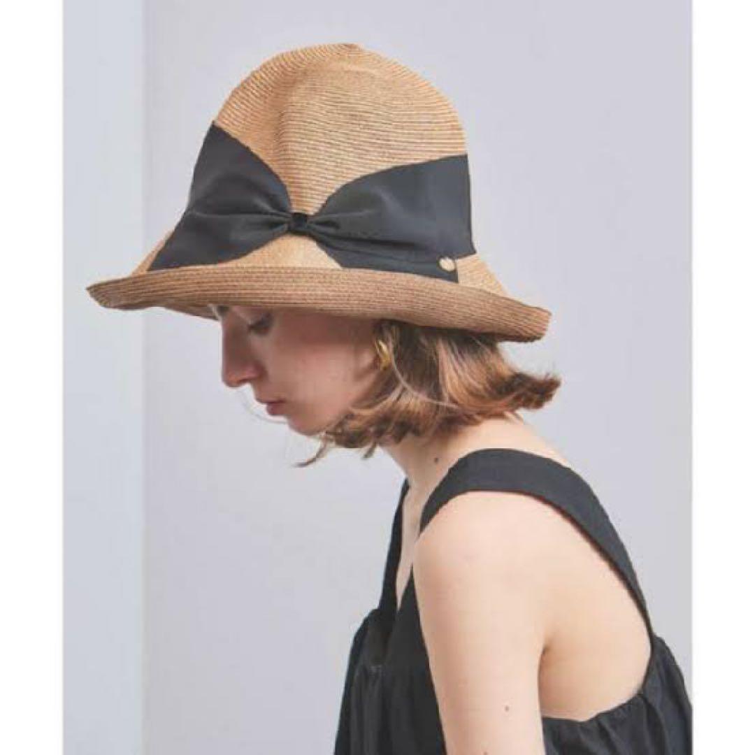 未使用 Athena New York リサコ 帽子 黒 リボン アジャスター