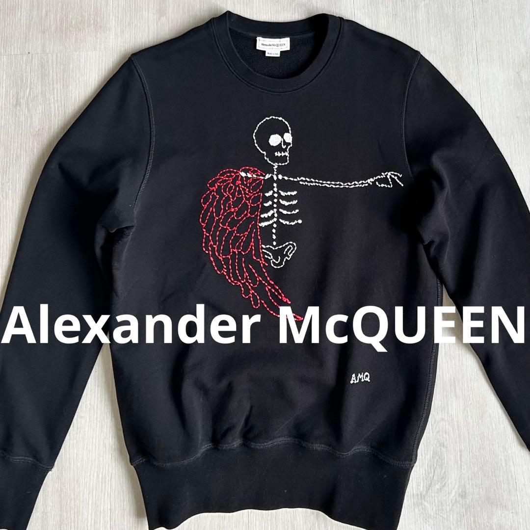 極美品✨スカル刺繍スウェット黒【Alexander McQUEEN】希少デザイン