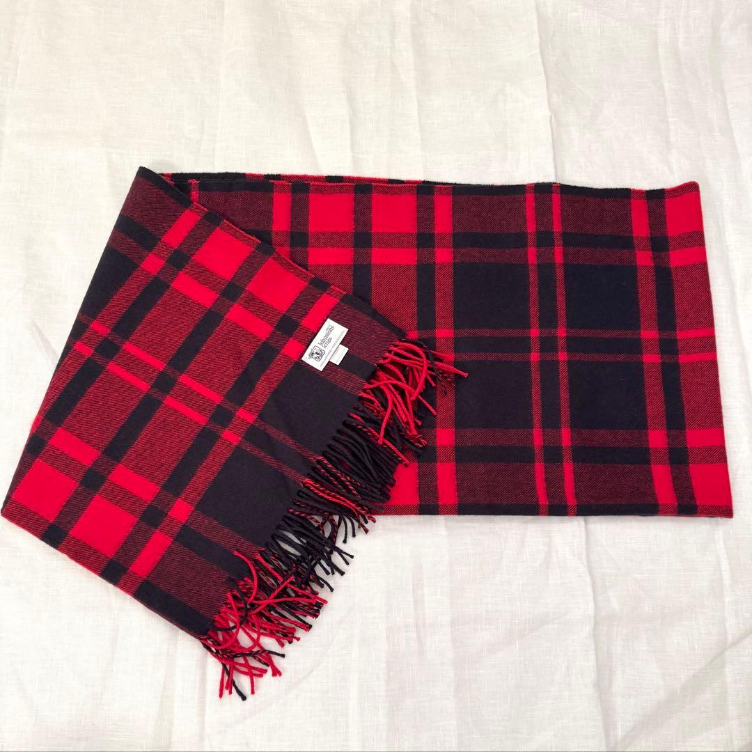Johnstons【ジョンストンズ】 正規品 カシミア大判ストール 赤系チェック