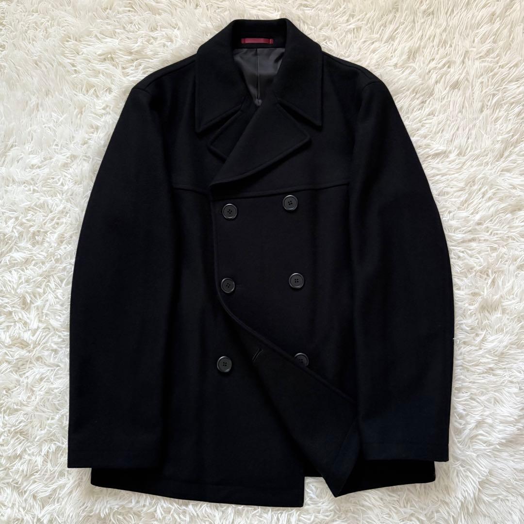 美品 Paul Smith LONDON ピーコート L ウールカシミヤ 黒