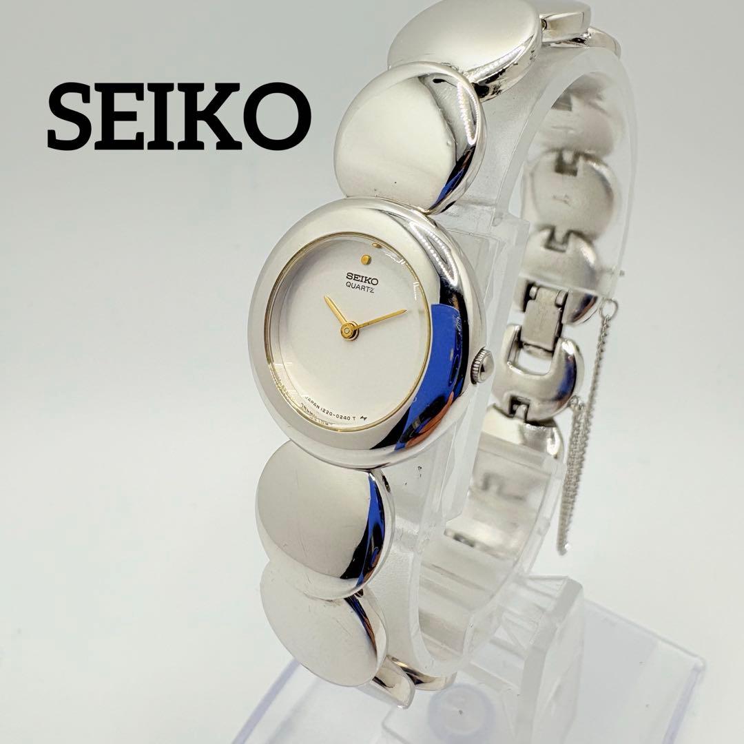 稼働品★ 新品電池 SEIKO 腕時計 レディース シルバー 希少モデル レア