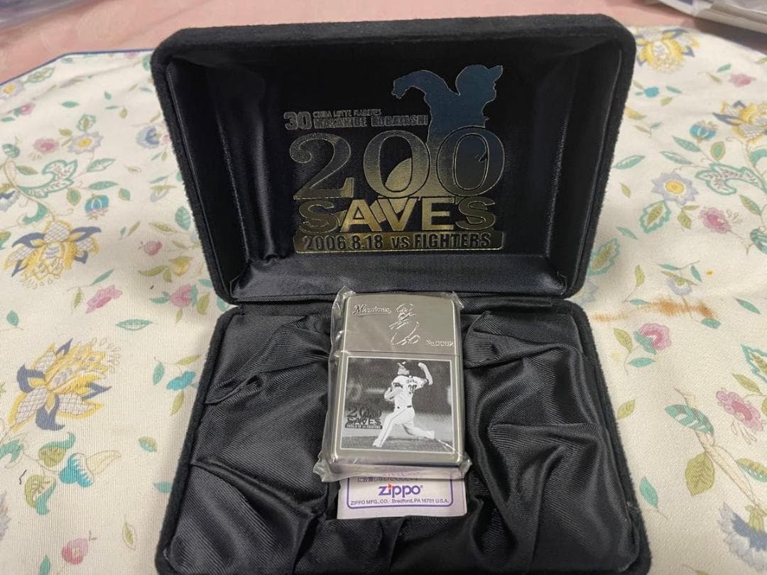 千葉ロッテ　ZIPPOライター　小林雅英選手200セーブ記念