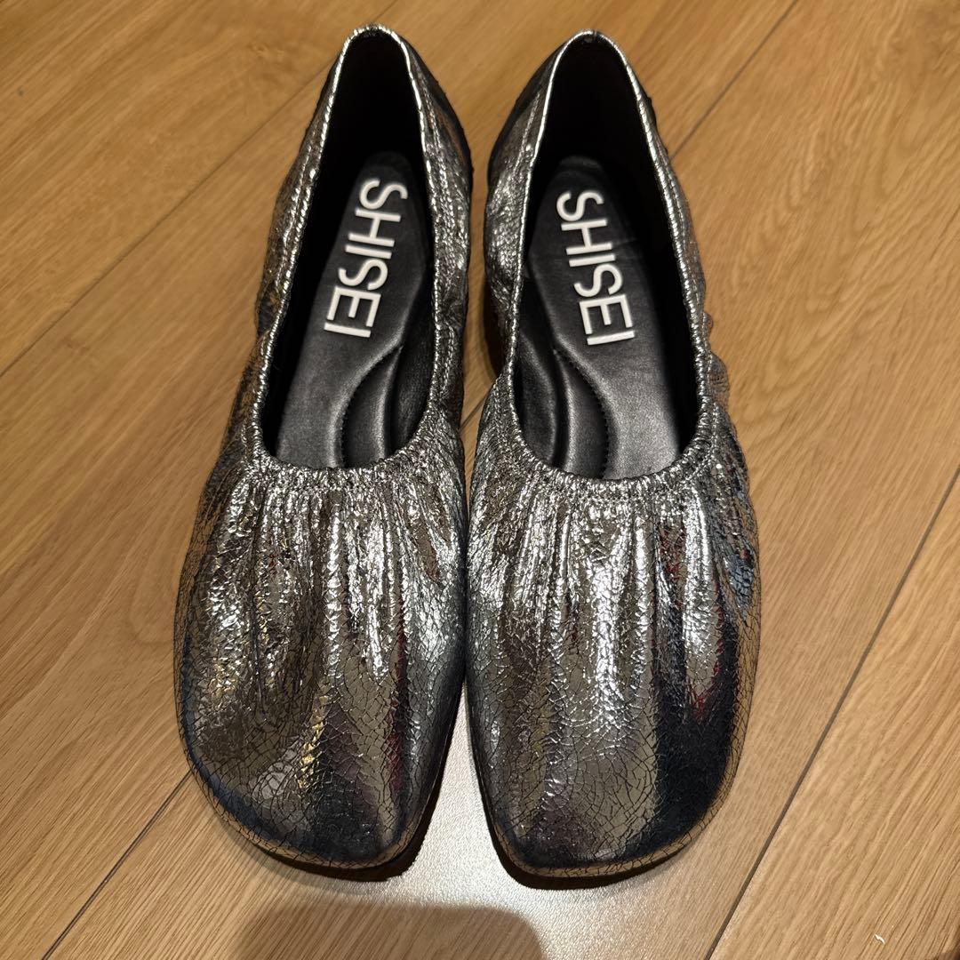 SHISEI バレエシューズ　シルバー　37.5