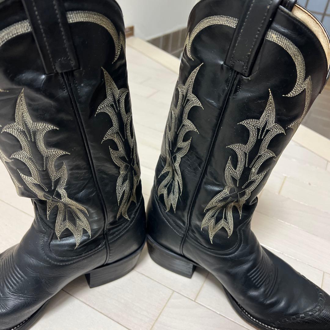 トニーラマ ウエスタンブーツ リザードトゥ刺繍入り26.5センチ