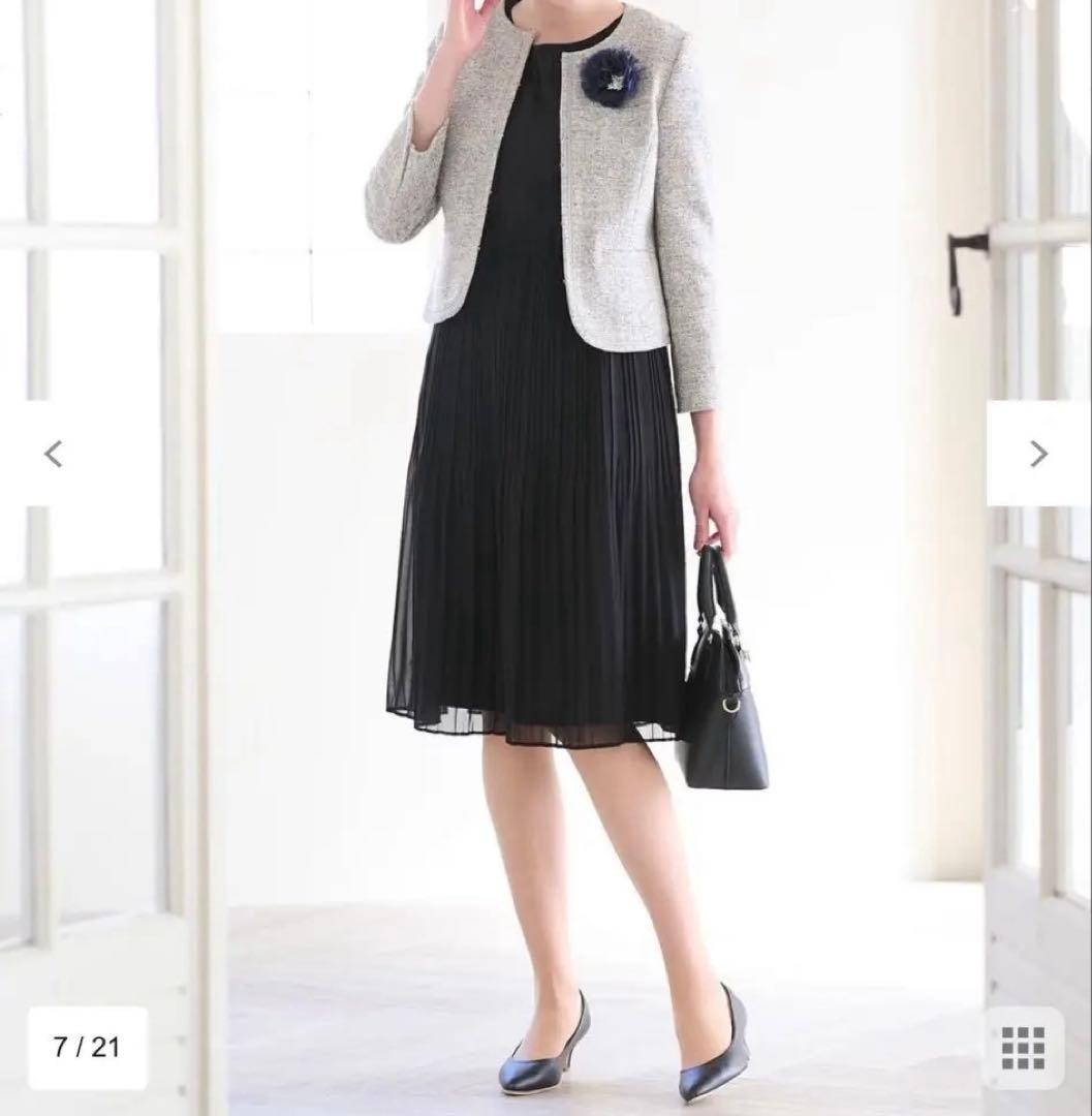 新品　エニィスィス　ミニライトボーダー ジャケット　グレー　サイズ2