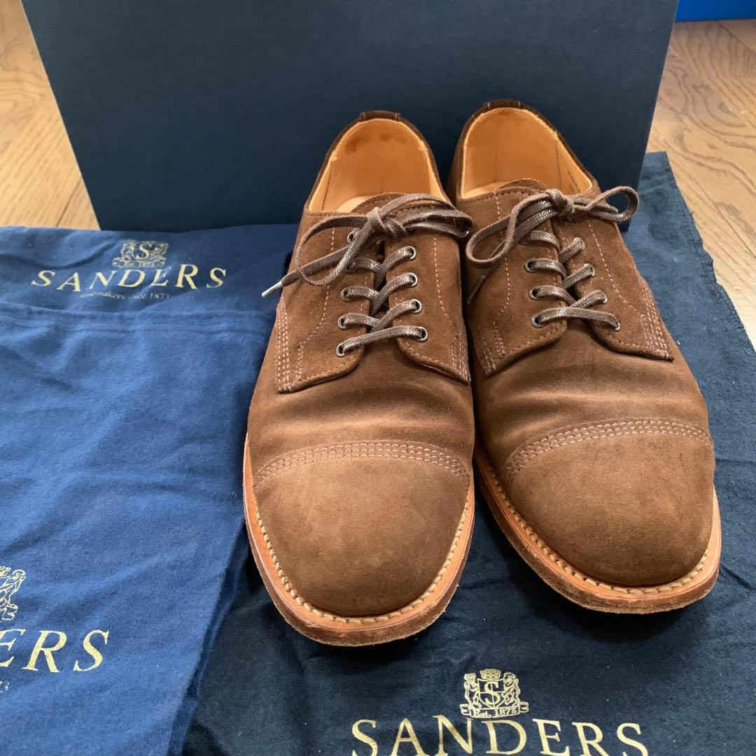 箱付き SANDERS サンダース スエード ドレスシューズ UK7