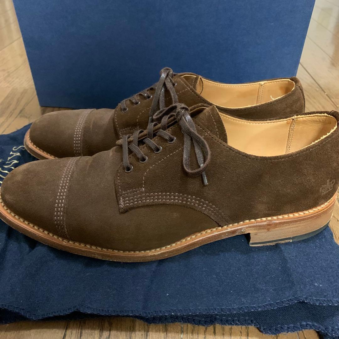 箱付き SANDERS サンダース スエード ドレスシューズ UK7