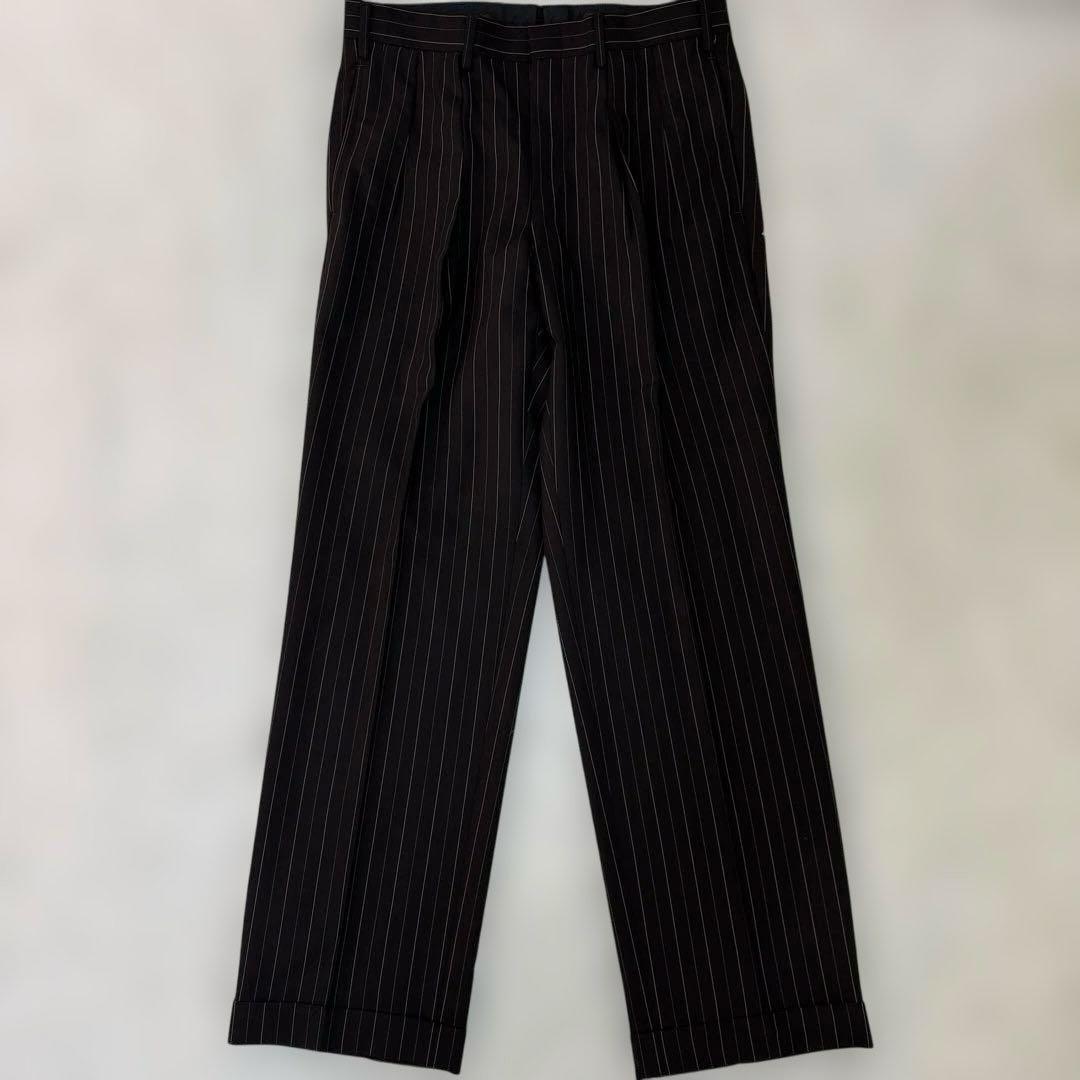 美品　ポロバイラルフローレン　セットアップ　段返り　スーツ　ストライプ　ブラウン