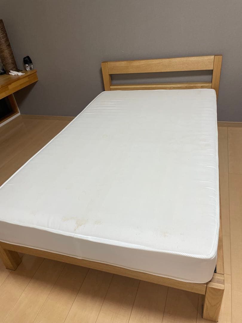 【直接引渡し限定】無印良品　木製　セミダブルベッド　フレーム、マットレス