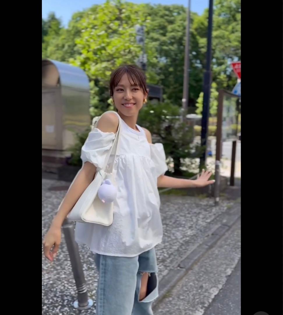 eimy　WCJ 2way パフスリーブ ブラウス 肩出し 若槻千夏