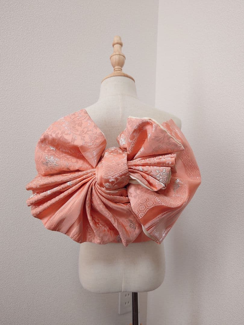 正絹　七五三　ハーフ成人式　ジュニア帯　大人用袋帯からの作り帯　1点物　ピンク