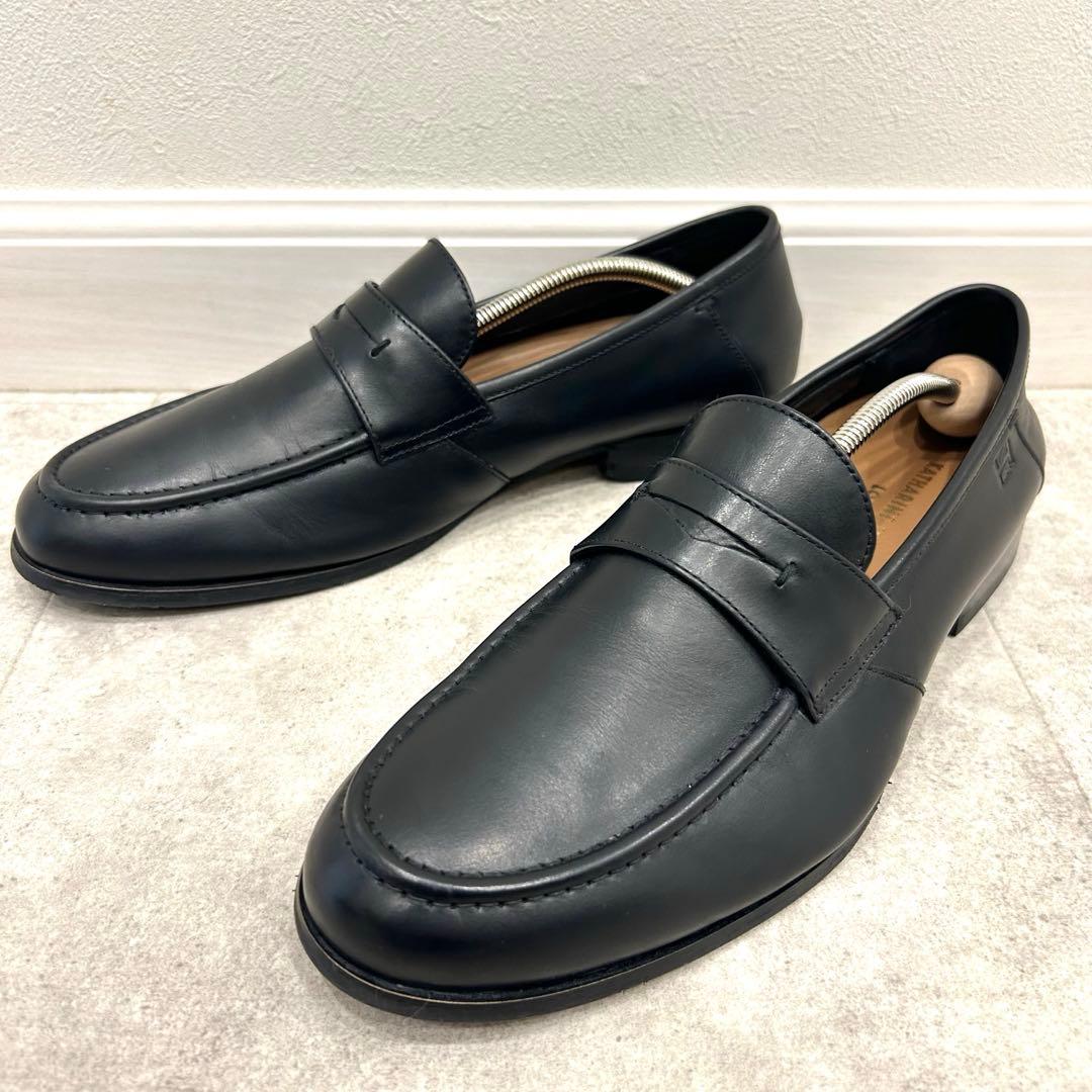 キャサリンハムネット ロンドン 本革 ローファー スリッポン 黒 24.5