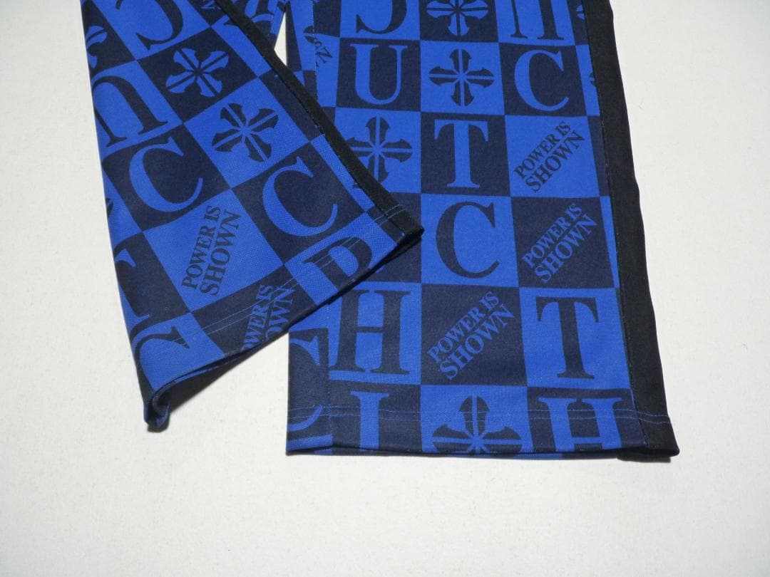 ガルフィー　GALFY　ジャージ　セットアップ　総柄　光沢　青＆黒　フリーサイズ