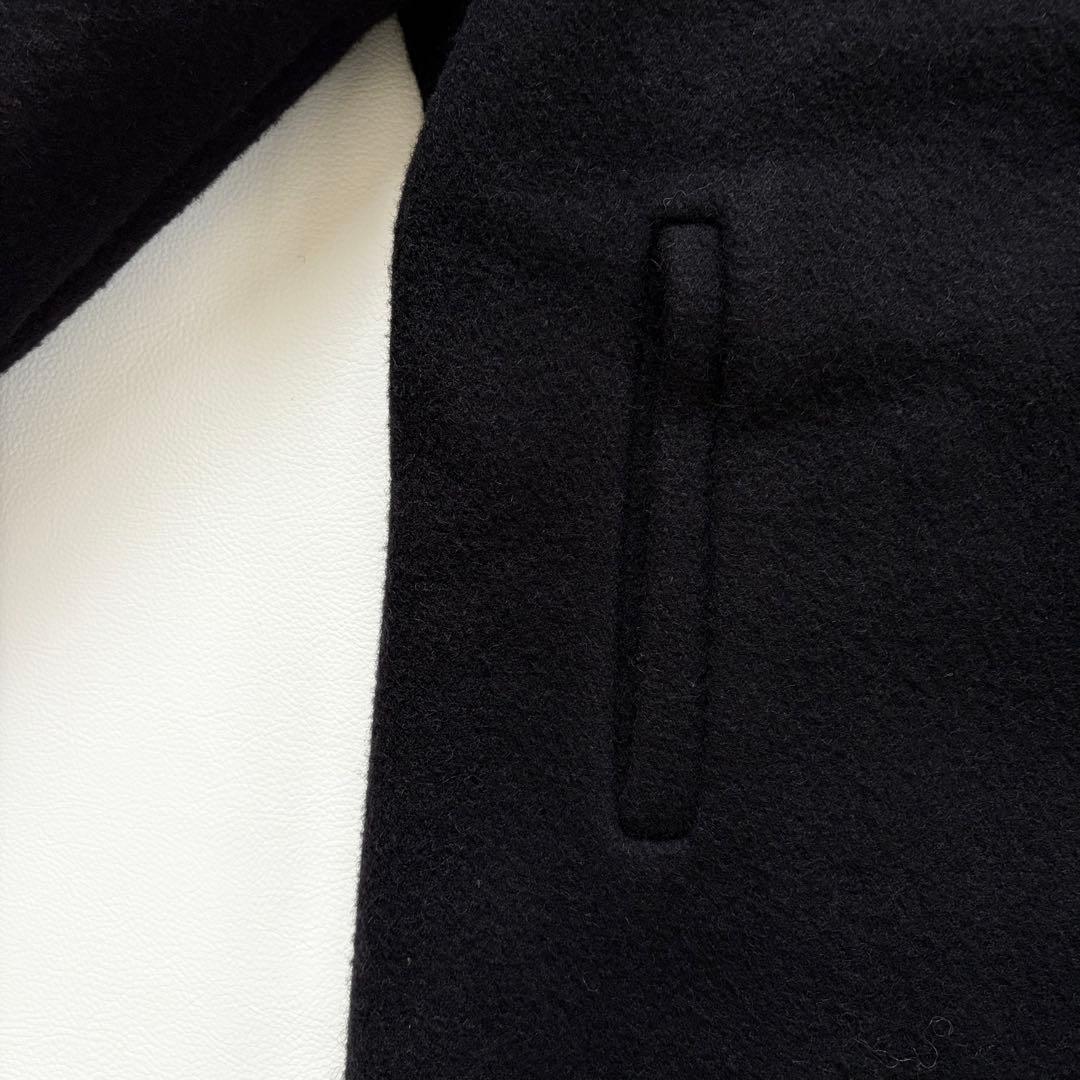 439【希少40 XL相当】米国製 ショット ピーコート メンズ ブラック