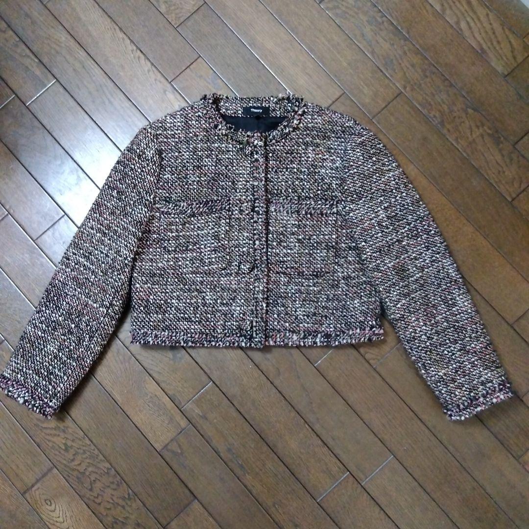 セオリーツイードジャケット　マルチカラー　ショートジャケット　２