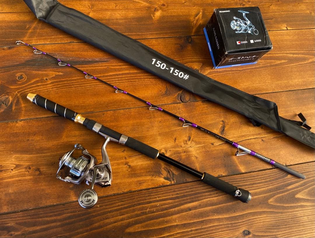 ジギングロッド　リールセット　S502 スロージギング　5ft 船釣り　海釣り