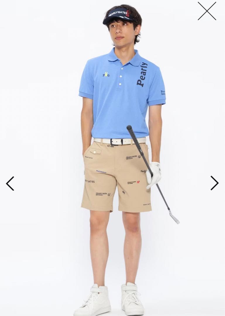 人気完売品パーリーゲイツパロディロゴ柄のカルゼジャガードショートパンツサイズ7