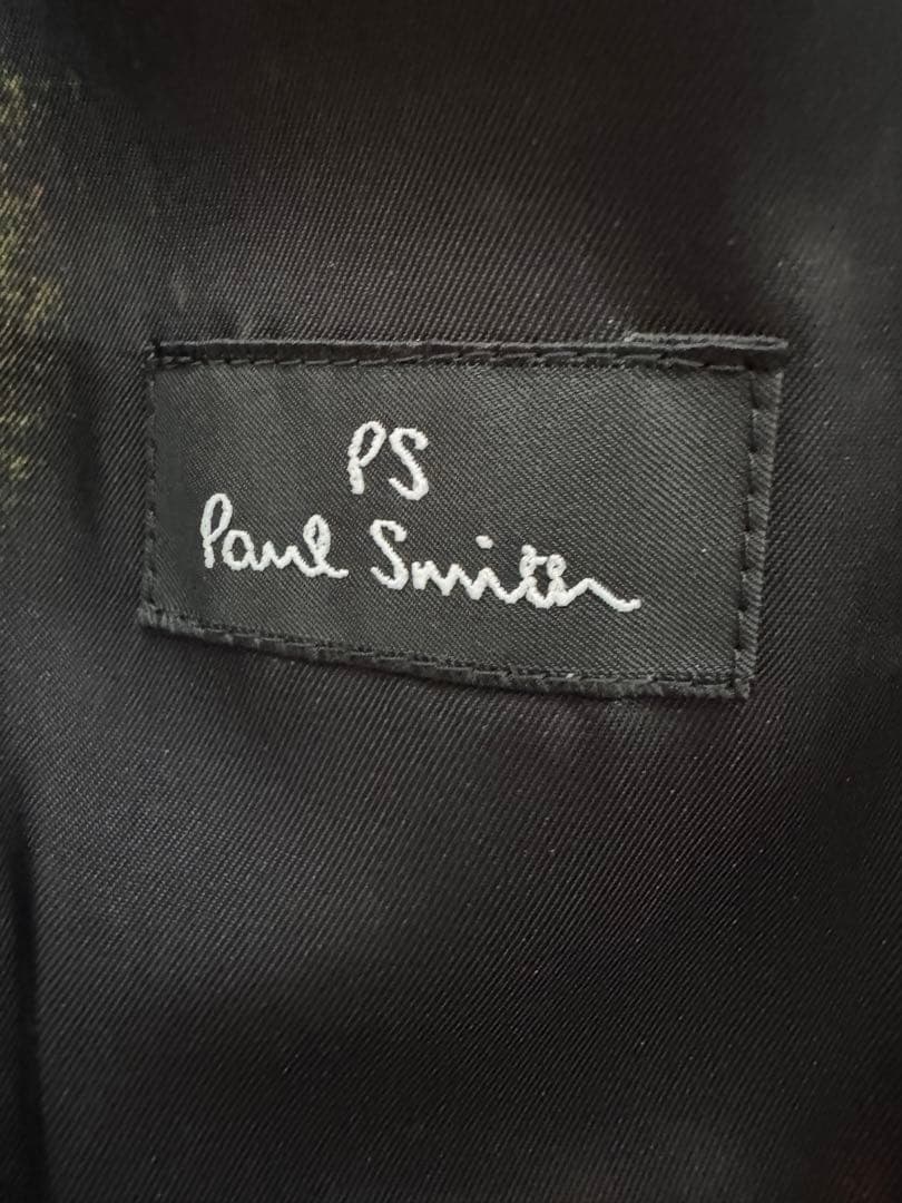 ポールスミス チェスターコート ロング丈 裏デザイン柄 ブラック