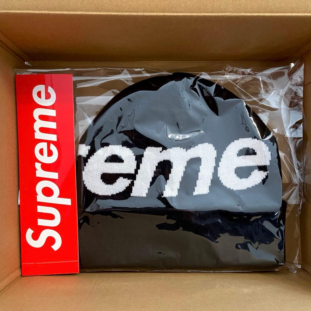 【新品】 Supreme 25FW Big Logo Beanie 黒