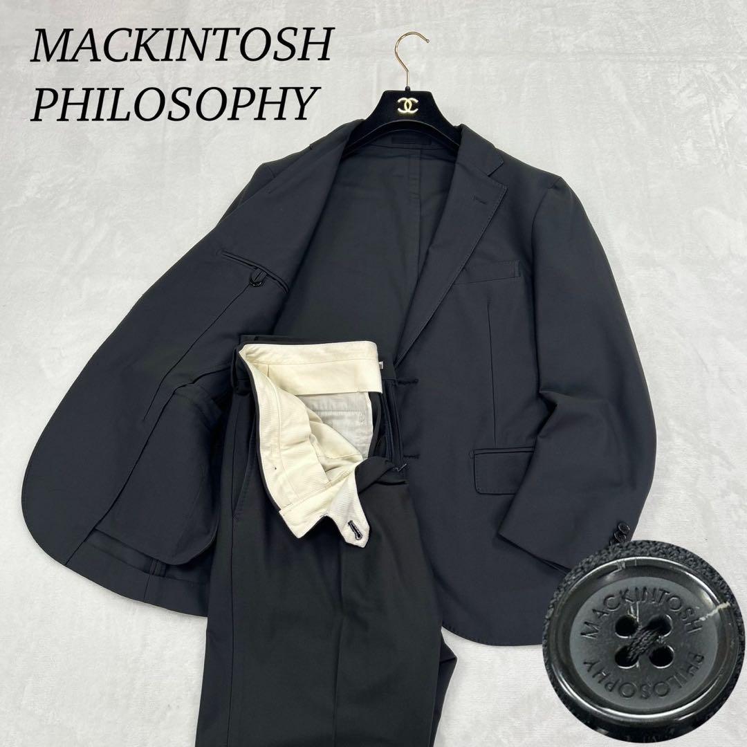 H77 美品 M マッキントッシュフィロソフィー スーツ上下 ブラック メンズ