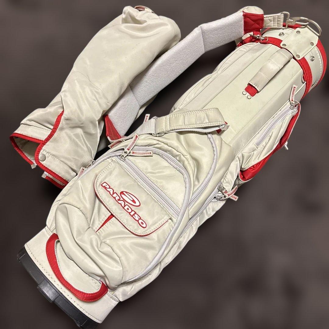 ブリジストン　PARADISO キャディバッグ ホワイト/レッド　レディース