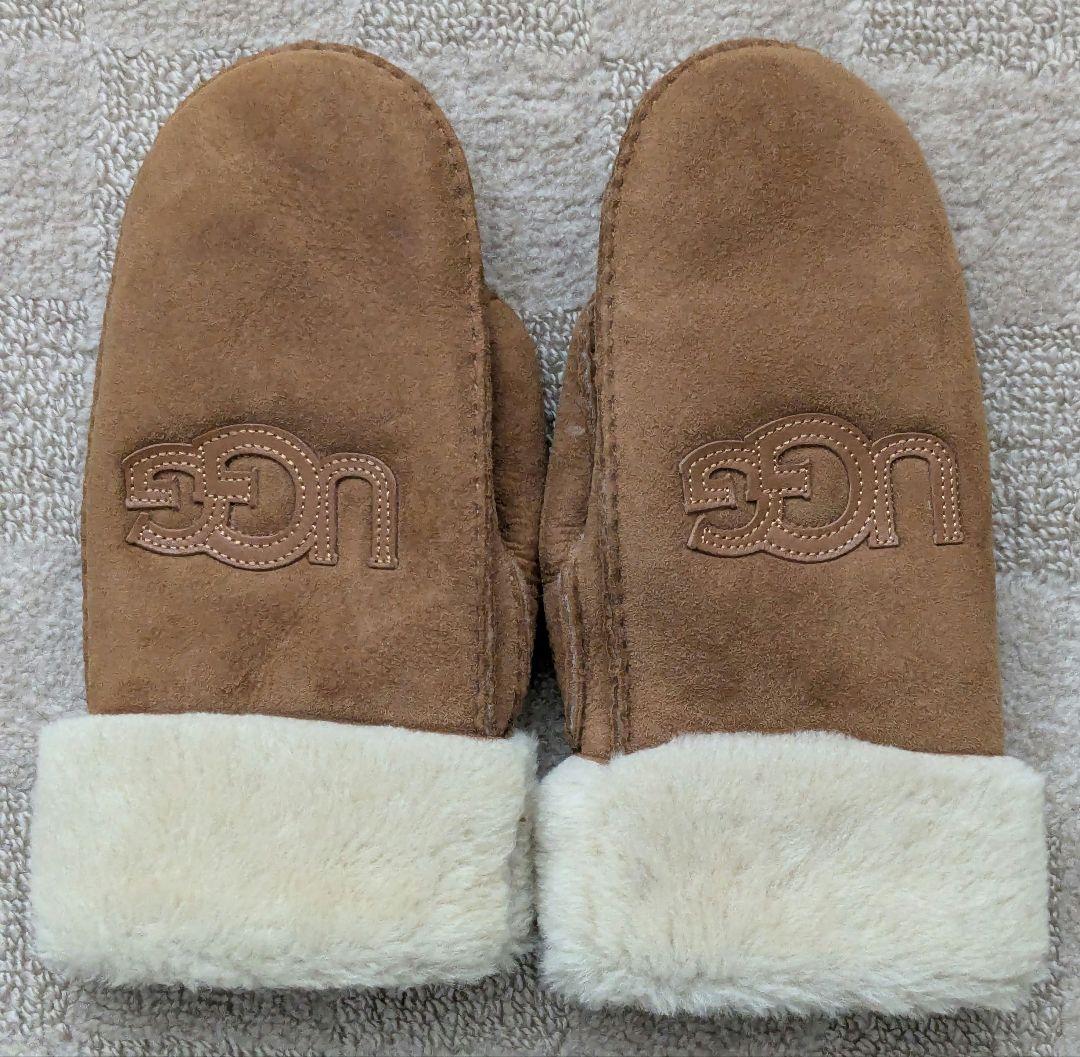 UGG アグ レディース 手袋 シープスキン ロゴ ミトン