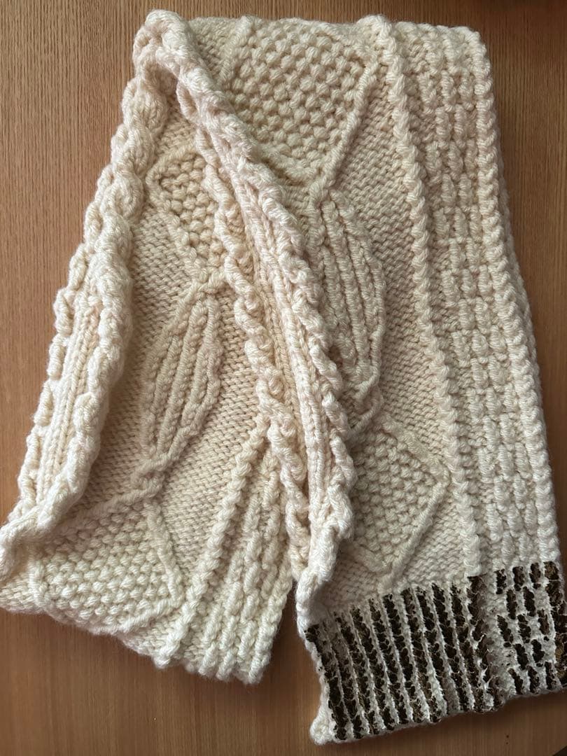 Yuki Fujisawa ニットマフラー 金箔押し