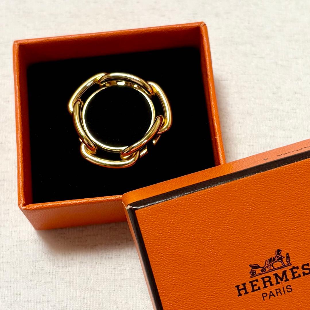 エルメス HERMES シェーヌダンクル スカーフリング ゴールド