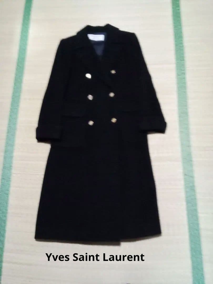 Yves Saint Laurent 黒 ダブルブレストコート M