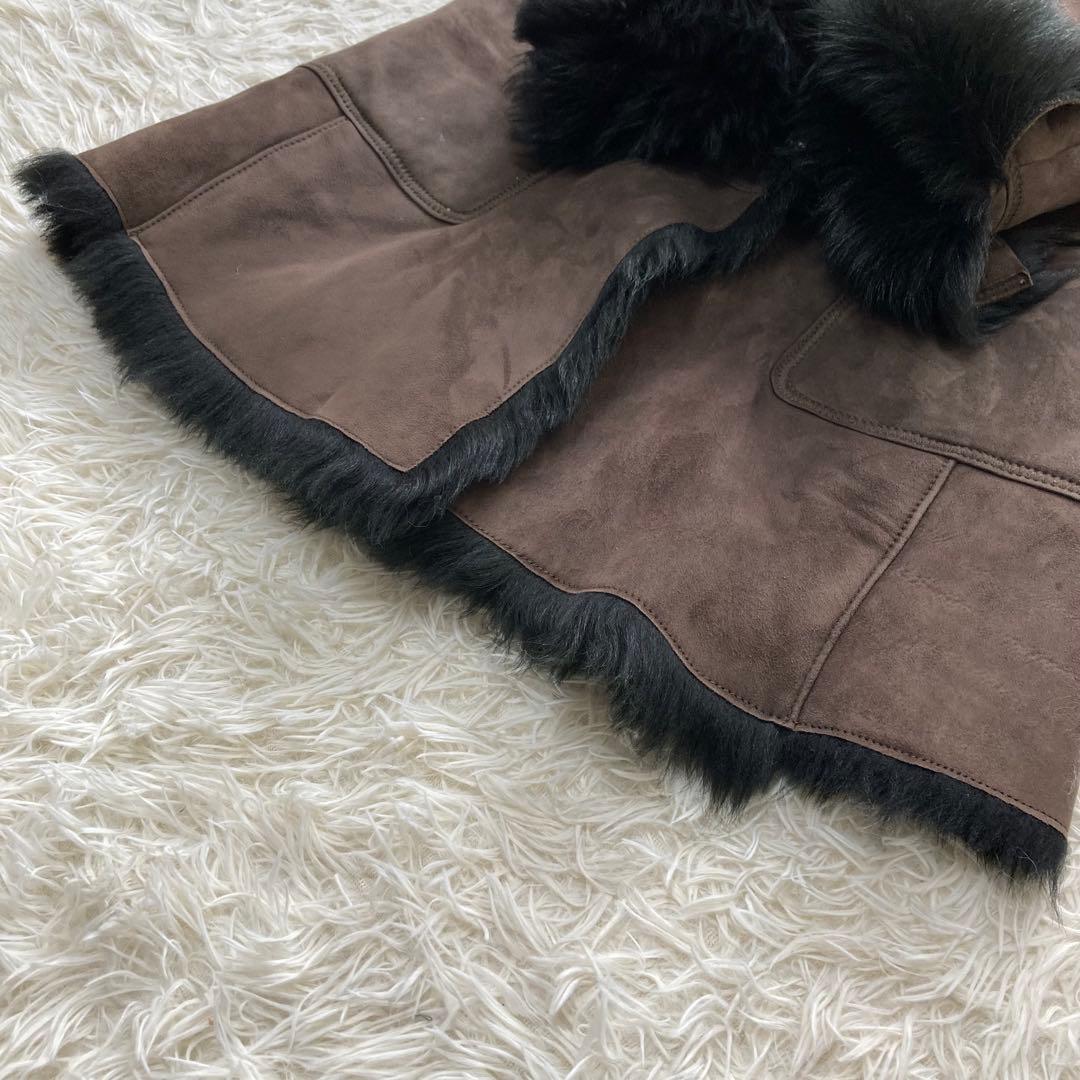 STUNNING LURE✨ムートンコート リアルレザー　ショールカラー　モカ