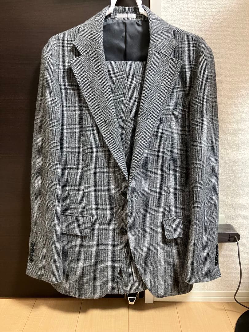 キ*ネ様 スーツセレクト　未使用　冬物スーツ　ブラウングレンチェック　A5 セッ
