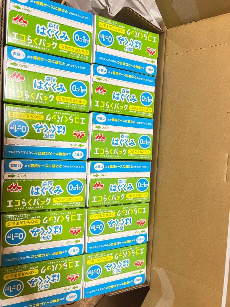 森永 はぐくみ エコらくパック 0-1ヶ月 2本入り 12箱