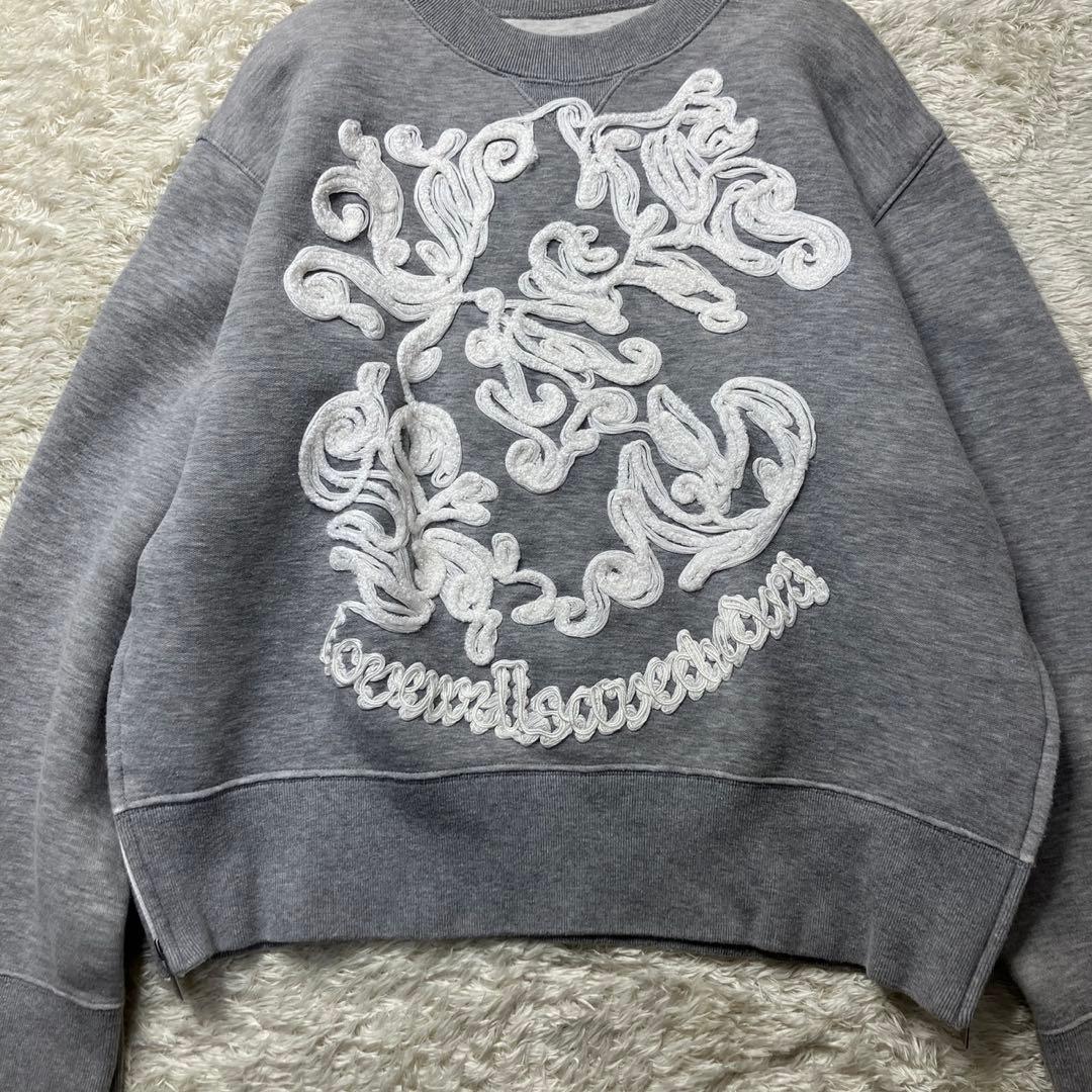 希少デザイン✨　サカイ ジップアップ 　刺繍　トレーナー　スエット グレー　2