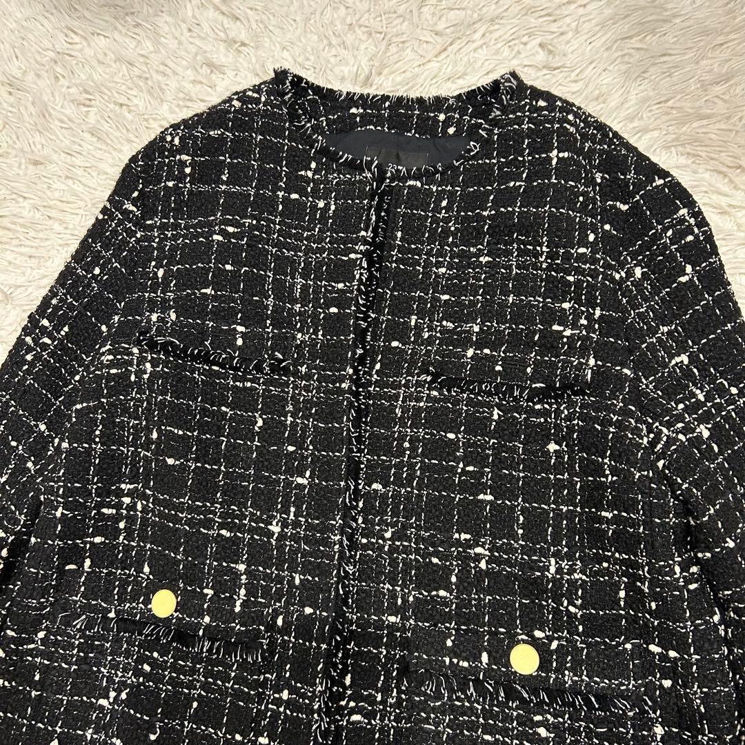 2XL 2023年 23区 ノーカラージャケット ツイード GIOLICA 生地