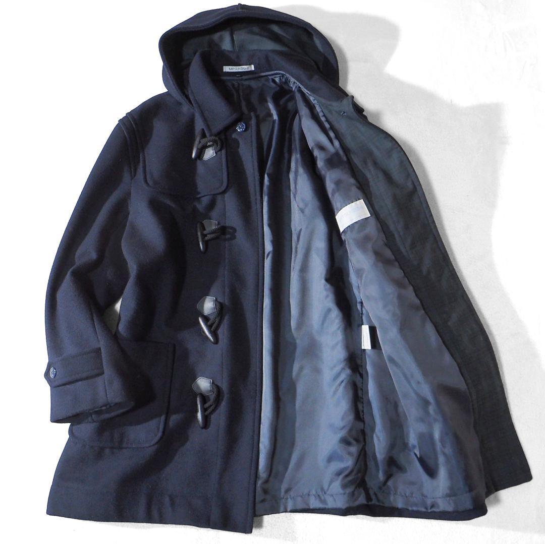 美品 ミツコシ MITSUKOSHI ダッフルコート 三越 ウール ネイビー3L