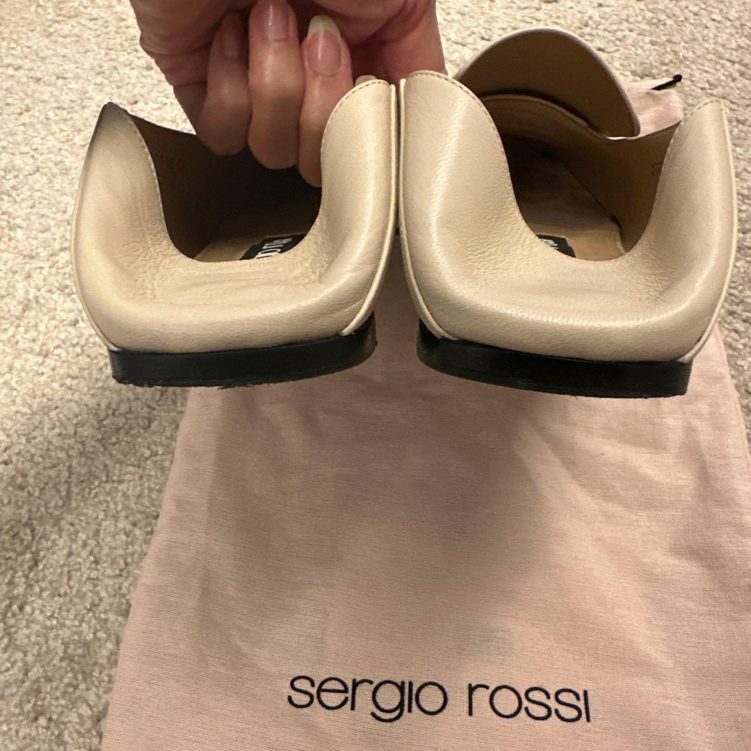 sergio rossi ベージュ フラットシューズ