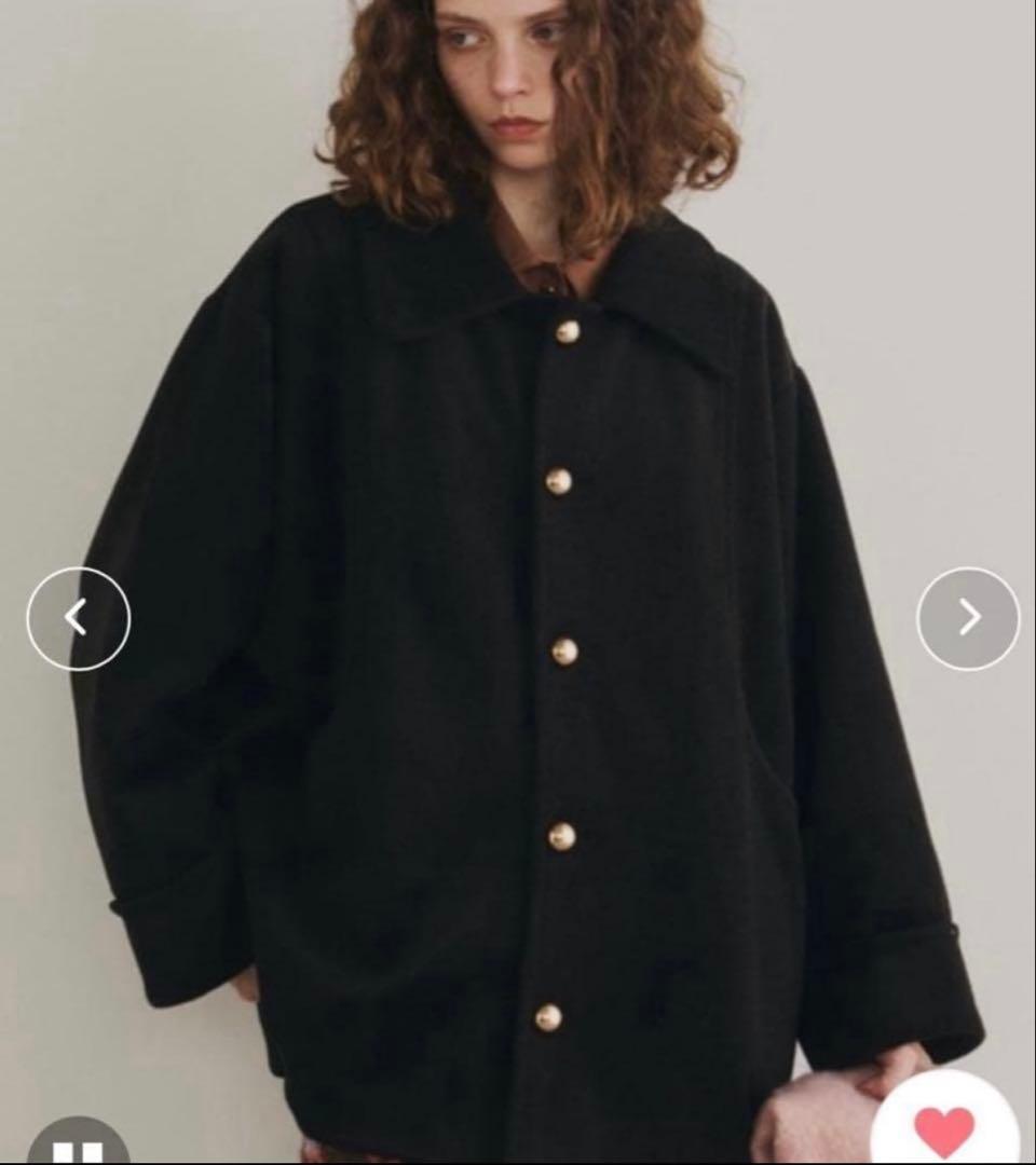 Unitage 金釦ミドルコート　ユニテージ　黒　フリーサイズ