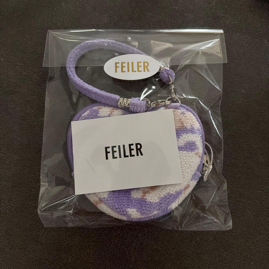 フェイラー　FEILER モフモフネコチャン　ハート型ポーチ
