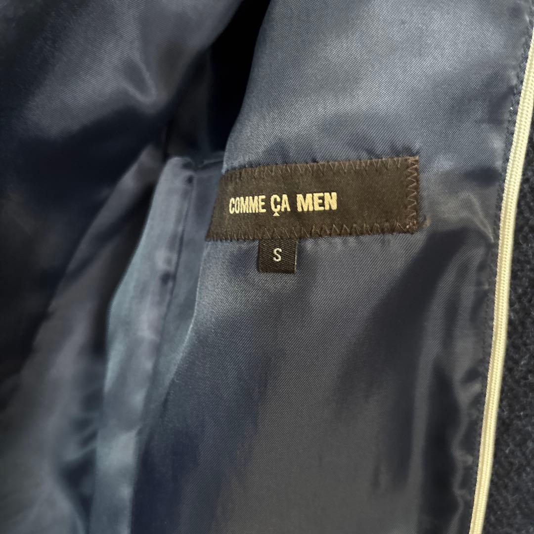 COMME CA MEN ネイビー チェスターコート Sサイズ　ウール