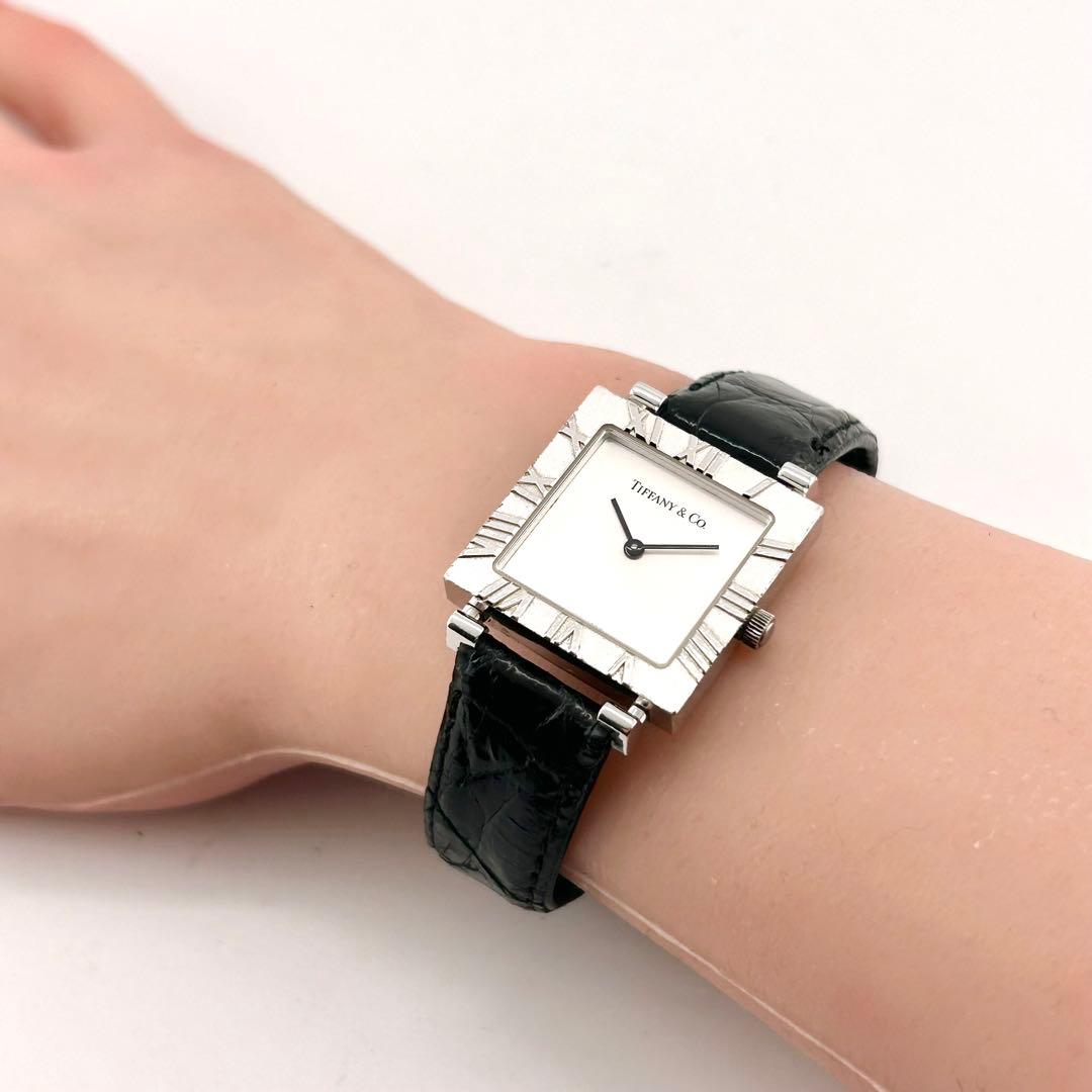 【稼働品】Tiffany&Co アトラス スクエア 腕時計 19-289