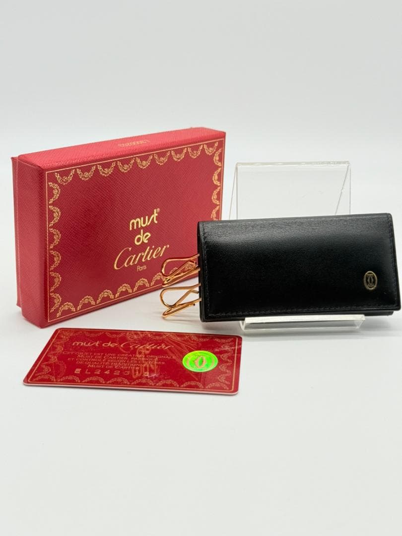 ✨未使用◇箱・ギャランティーカード付◇カルティエ パシャ◇4連キーケース 黒