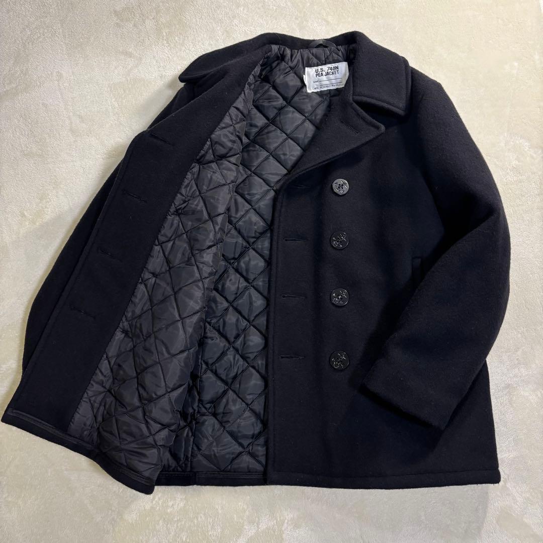 【美品】Schott Pコート 740N アメリカ製 キルティング 42 黒