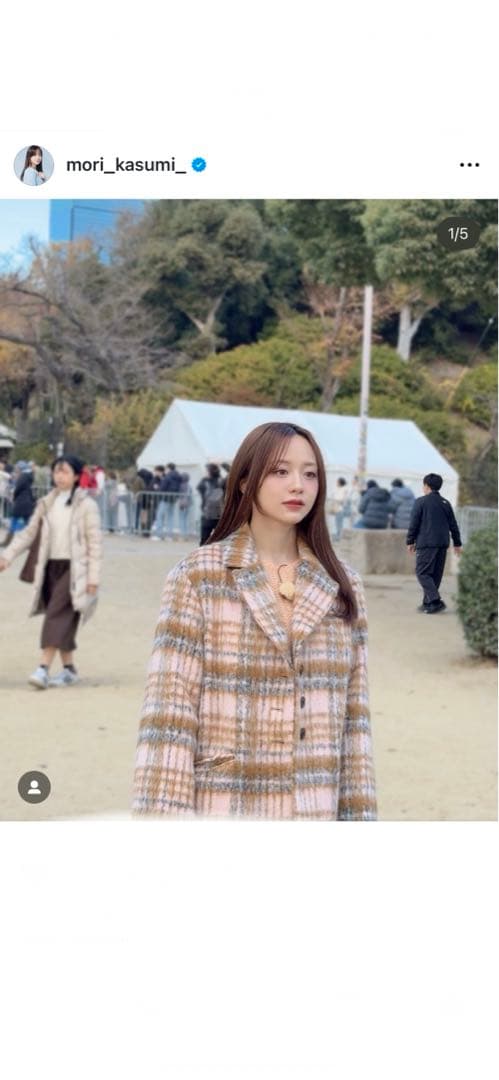 LILY BROWN チェスターコート ベージュ系チェック