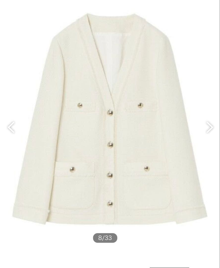 【未使用】ANAYI ウールプリペラVネックロングジャケット 38サイズ