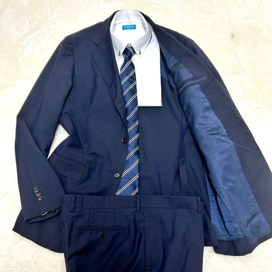 【極美品】ビームスエフ カノニコ スーツ セットアップ ネイビー XL